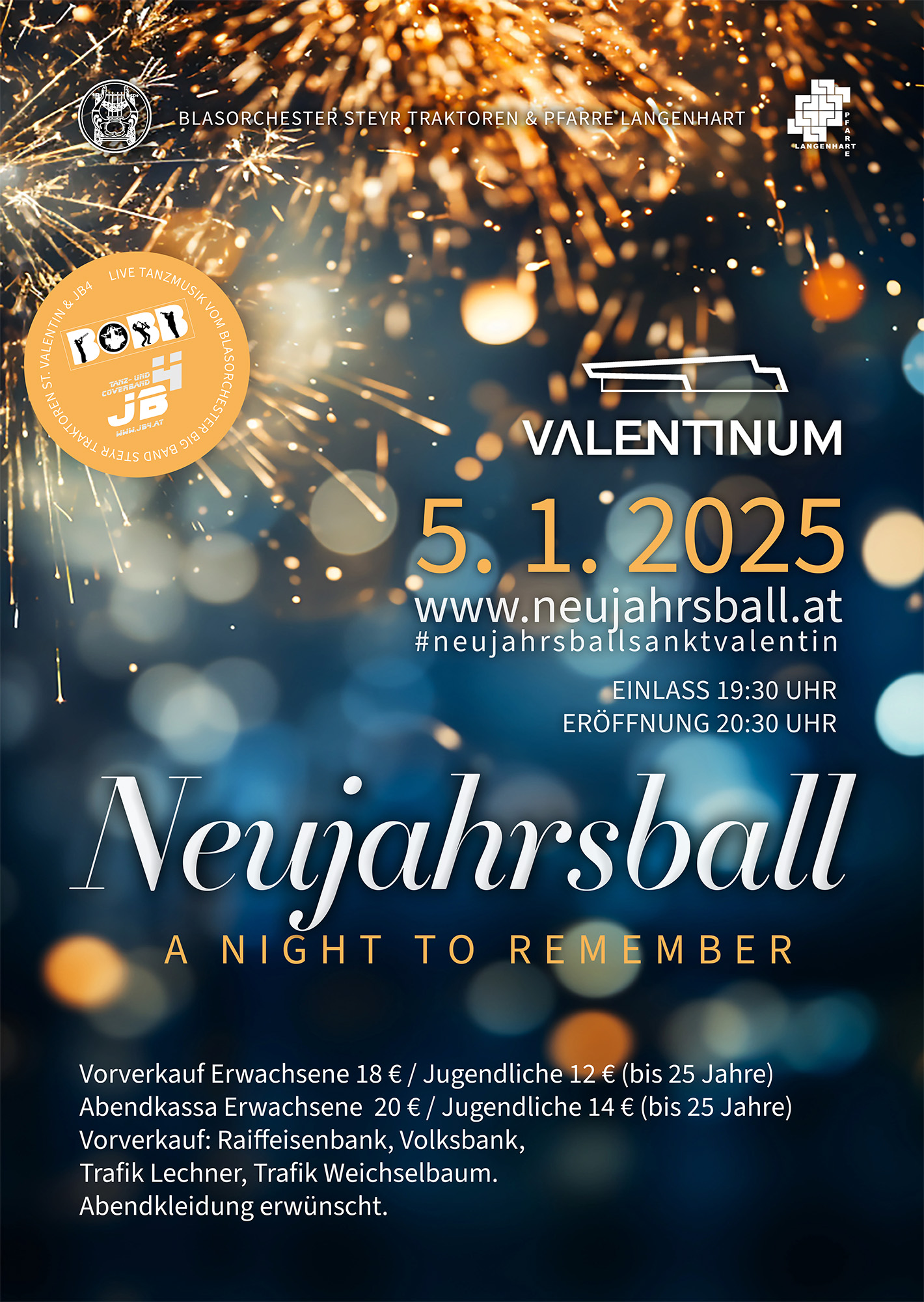 Ankündigung Neujahrsball St. Valentin 2025